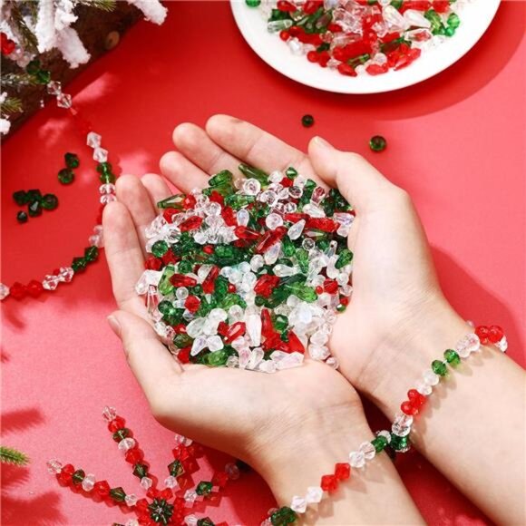2880 Pcs Christmas Crystal Beads Bulk, Small Faceted Acrylic Beads f - Picture 2 of 5